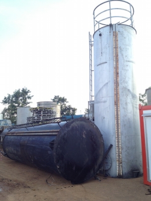 ขายถังเหล็กขนาด 6x2 เมตร ความจุ 18,000 ลิตร 2 ใบสภาพสวยไม่มีรั่ว พร้อมใช้