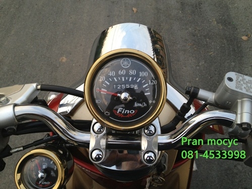 (โปรโมชั่นลด2,000฿)ขายyamaha fino สีเเดงน้ำตาล ปี2555