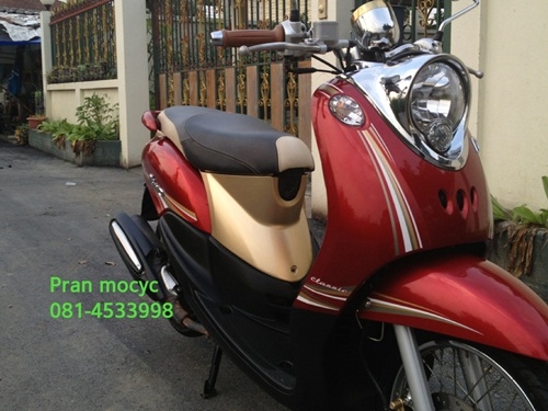 (โปรโมชั่นลด2,000฿)ขายyamaha fino สีเเดงน้ำตาล ปี2555