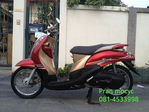 (โปรโมชั่นลด2,000฿)ขายyamaha fino สีเเดงน้ำตาล ปี2555