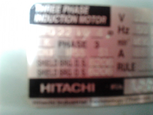มอเตอร์hitachi 3hp 3 เฟสสภาพใหม่
