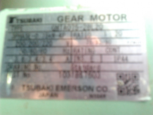 มอเตอร์ทดรอบ 1/20 tsubaki 0.75kw ไฟบ้าน 220 v 3.500 บาท