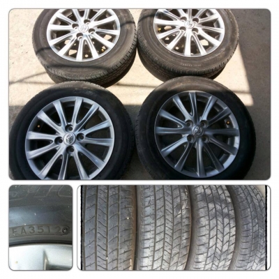 ขายล้อแม็กซ์เดิม15 Toyota New Vios 12ก้านรมดำ + ยางปี12 ราคา 10,500 บ.ถูก