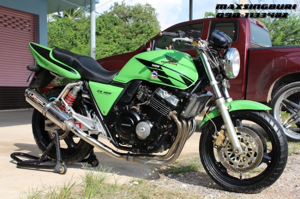 แม็กสิงห์บุรี//CB400 ปี95 คาร์บูไฟฟ้า แต่งสวย ทะเบียนพร้อมโอน โครตถูกๆ 69000 ด่วน