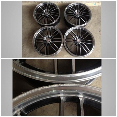 เเม็กมือสอง ขอบ17 ดำหน้าเงากว้าง7 ออฟ42 4รู100