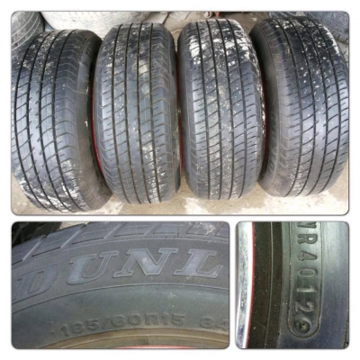 ขายยางขอบ15 ปี(4012) 12 Dunlop 185 60 15 4 เส้น ราคา 4,500 บาทถูก