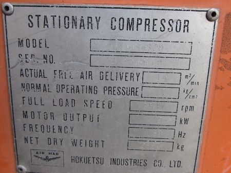 ขาย-เครื่องปั๊มลมขนาดใหญ่ AIRMAN แบบ AIR SCREW: 90 PS ไฟ 380 V: 3 เฟส 4 สาย