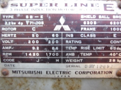 ขาย-เครื่องปั๊มลม มอเตอร์ไฟฟ้า IKEDA ขนาด 4 แรง มือสองนำเข้าจากญี่ปุ่น