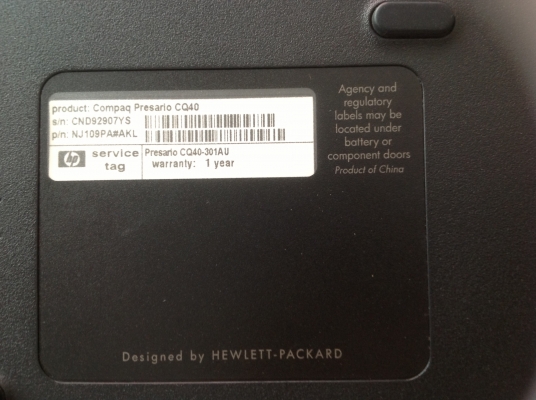 ขายโน๊ตบุ๊ค compaq presaio CQ40