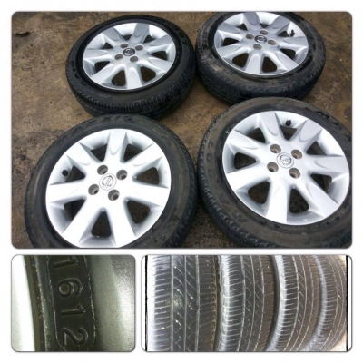 ขายล้อแม็กเดิมขอบ15 Nissan March + ยางปี12 ราคา 8,900 บ.ถูก