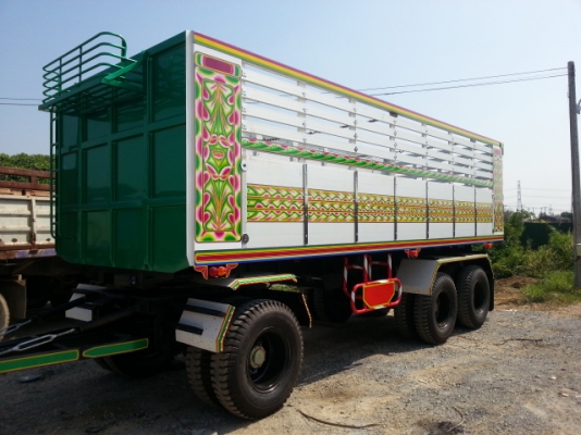 ขายรถหางพ่วงใหม่ดั้ม3เพลายาว7เมตรสูง1.60เมตร