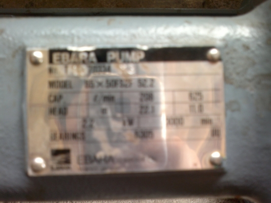 ขายปั้มน้ำหอยโข่งเก่าญี่ปุ่นยี่ห้อ EBARA ขนาด เข้า 2.5 ออก 2 นิ้ว พร้อมมอเตอร์ 3 แรงไฟ 380 v สภาพสวยมากๆ ขายปั้มน้ำหอยโข่งเก่าญี่ปุ่นยี่ห้อ EBARA ขนาด เข้า 2.5 ออก 2 นิ้ว พร้อมมอเตอร์ 3 แรงไฟ 380 v สภาพสวยมากๆ