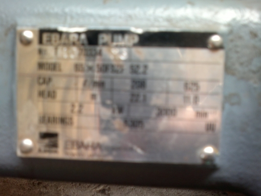 ขายปั้มน้ำหอยโข่งเก่าญี่ปุ่นยี่ห้อ EBARA ขนาด เข้า 2.5 ออก 2 นิ้ว พร้อมมอเตอร์ 3 แรงไฟ 380 v สภาพสวยมากๆ ขายปั้มน้ำหอยโข่งเก่าญี่ปุ่นยี่ห้อ EBARA ขนาด เข้า 2.5 ออก 2 นิ้ว พร้อมมอเตอร์ 3 แรงไฟ 380 v สภาพสวยมากๆ