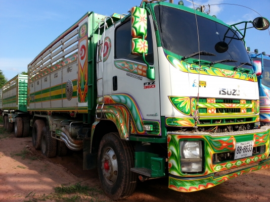 ต้องการขาย ISUZU 360HP ปี 53 ดั๊มแม่-ลูก คอกอลูปิเนียม ลูก3เพลา