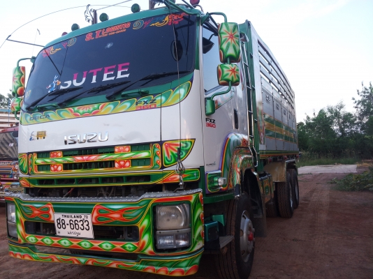 ต้องการขาย ISUZU 360HP ปี 53 ดั๊มแม่-ลูก คอกอลูปิเนียม ลูก3เพลา