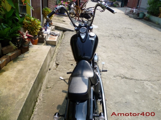 Amotor400 ขออนุญาติขาย valcan 400 cc แต่งแนวฮาเลย์แบล็คลาย ประกอบใหม่ ขาย 87000 inv ออกชื่อคนซื้อ