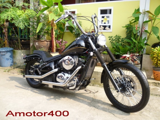 Amotor400 ขออนุญาติขาย valcan 400 cc แต่งแนวฮาเลย์แบล็คลาย ประกอบใหม่ ขาย 87000 inv ออกชื่อคนซื้อ
