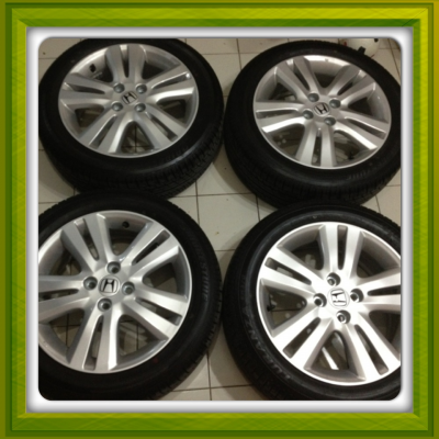 ขายล้อแม็กซ์เดิมมือ2 ขอบ16 ตัว Top Jazz. 4/100 + ยางปี 10ราคา 7,300 บ.ถูก