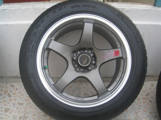 ขายล้อแม็ก Lenso project D 15"x7" 4/100 et38 + ยางปี 10 (081-3747940)