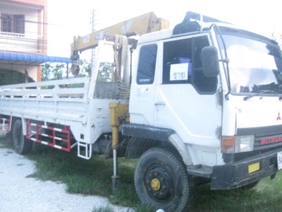 ขาย Mitsu FK 453 195 แรง ติดเครน  Tadano 3 t 4 ท่อน กระบะยาว 6.5 m โทร 088-4501277