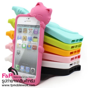 เคสซิลิโคน iPhone 5 แมวเหมียว Hello Deere Diffle Cat 3D