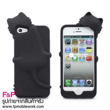 เคสซิลิโคน iPhone 5 แมวเหมียว Hello Deere Diffle Cat 3D