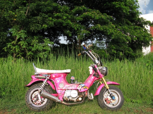 chaly สีชมพู เครื่อง110 สตาร์ตมือ ท่อนิตโต้ สุพรรณบุรี