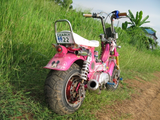 chaly สีชมพู เครื่อง110 สตาร์ตมือ ท่อนิตโต้ สุพรรณบุรี