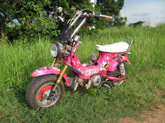 chaly สีชมพู เครื่อง110 สตาร์ตมือ ท่อนิตโต้ สุพรรณบุรี