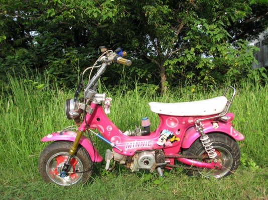 chaly สีชมพู เครื่อง110 สตาร์ตมือ ท่อนิตโต้ สุพรรณบุรี