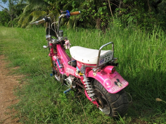 chaly สีชมพู เครื่อง110 สตาร์ตมือ ท่อนิตโต้ สุพรรณบุรี