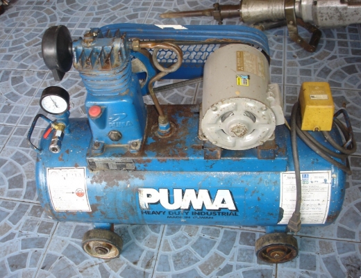 ขายปั๊มลมสายพาน puma 1/4 hp  พร้อมมอเตอร์มิตซู1/3