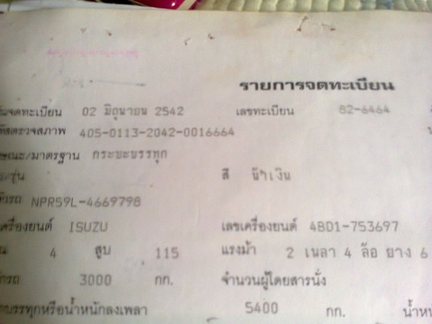 ขายด่วน ISUZU เครื่อง 4BD1 115 แรง  คัสซี NPR59L   เครื่องดี คัสซีสวย พวงมาลัยพาวเวอร์ ยาง 825/16เอกสารครบ รถใช้งานอยู่