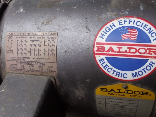 มอเตอร์3 แรง ของUSA. ต่อใช้ไฟได้ทุกแรงคันไฟฟ้าตั้งแต่ 115-575V. ไฟบ้านเราก็ต่อได้