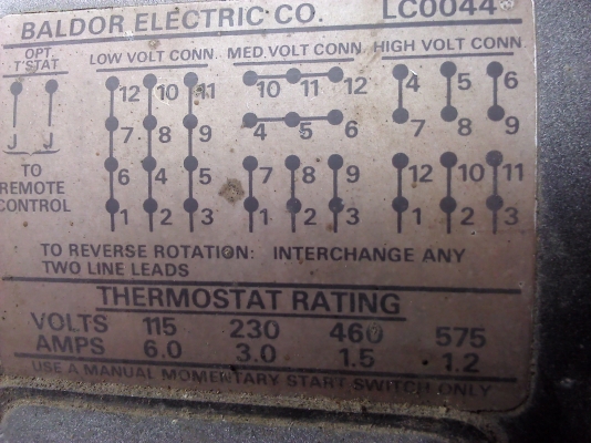 มอเตอร์3 แรง ของUSA. ต่อใช้ไฟได้ทุกแรงคันไฟฟ้าตั้งแต่ 115-575V. ไฟบ้านเราก็ต่อได้