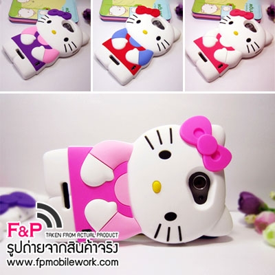 ซิลิโคนแมวเหมียวคิตตี้  Hello Kitty 3D for HTC One X ถูกมาก