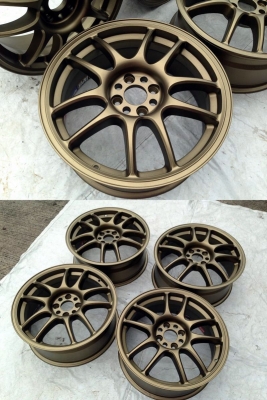 ขายล้อแม็กขอบ 17  Racing ลาย W work emotion crkai สีแท้ทองฟรอส  งาน  Promax   4  รู 100  กว้าง 7  นิ้ว off 40 ล้อไม่มีเบียดไม่ดุ้งไม่คดพร้อมใช้งานทันที สภาพตามรูป