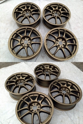 ขายล้อแม็กขอบ 17  Racing ลาย W work emotion crkai สีแท้ทองฟรอส  งาน  Promax   4  รู 100  กว้าง 7  นิ้ว off 40 ล้อไม่มีเบียดไม่ดุ้งไม่คดพร้อมใช้งานทันที สภาพตามรูป