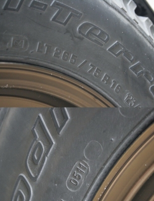 ขาย ยาง BF USA. 265/75/16 ปี 11 พร้อมTE37x สภาพสวย ดอกเต็ม 4เส้น