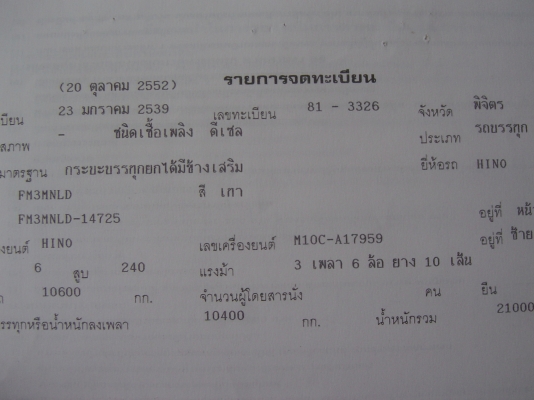 ขายคับ3m  ฮิโน1,350,000คับพร้อมวิ่งคับ