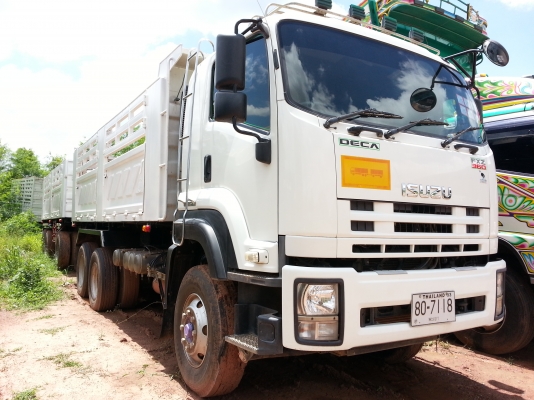 ต้องการขาย ISUZU 360HP ปี 52 ดั๊มแม่-ลูก คอกกะบะสามมิตร ลูก3เพลา