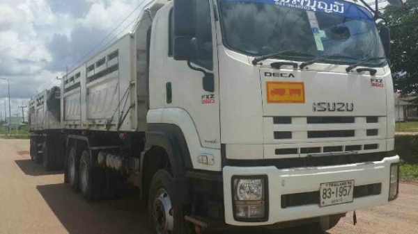 ขายรถ 22 ล้อพ่วงแม่-ลูกดัมพ์ ISUZU DECA 360 ปี 2553 ลูกพ่วง 3 คานแท้ดัมพ์กระบะสามมิตรลอนเฉียงคอกเสมอหัว ราคา 3200000