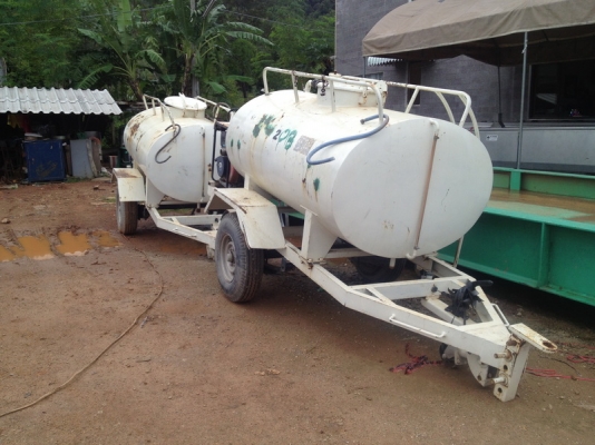 ขายเทรนเลอร์ถังน้ำขนาด 2000 ลิตร+ปั้มน้ำ เครื่องดีเซล พร้อมใช้งาเหลือเพียง 1 ชุด