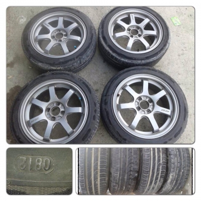 ขายแม็กมือ2ขอบ16 Mugen GP 4รู100 + ยางปี12 ราคา 8,500 บ.ถูก