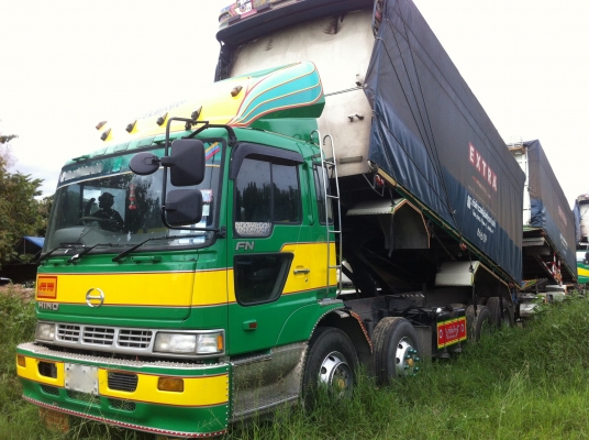 ขายรถพ่วง 24 ล้อ 2 เพลา แม่-ลูก กระบะเนียมคอกเกษตรดั้ม อู่.ซุ่นชัย HINO PROFIA K13C-360 แรง เกียร์ 7 เกียร์ รถสวย