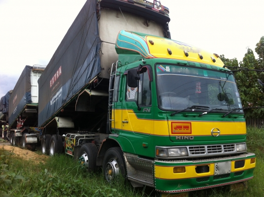 ขายรถพ่วง 24 ล้อ 2 เพลา แม่-ลูก กระบะเนียมคอกเกษตรดั้ม อู่.ซุ่นชัย HINO PROFIA K13C-360 แรง เกียร์ 7 เกียร์ รถสวย