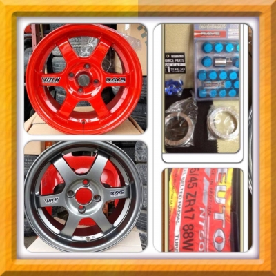 ขายล้อแม็กใหม่100\% TE37 ขอบ15 4รู100 กว้าง 8 ราคา 10,500 บาทถูก