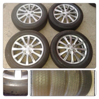 ขายล้อแม็ก NEW VIOS 12 ก้านรมดำ ขอบ 15 4/100 +ยางปี12 ราคา 9,900 บาทถูก