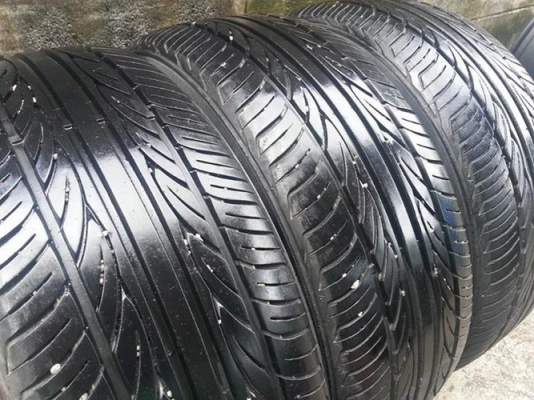 ยาง15" Hankook Blackbird 195/55/15 ปี10 มี3เส้นดอกสวยๆ