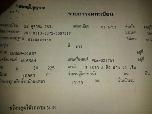 ขายรถนิสสัน10ล้อดั๊มนิสสันCW30 2เพลา